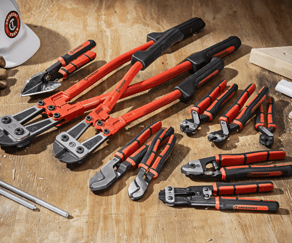 Image of the Crescent line-up of Heavy-Duty Cutting tools which includes bolt cutters, wire & cable cutters, electrical cutters, and more