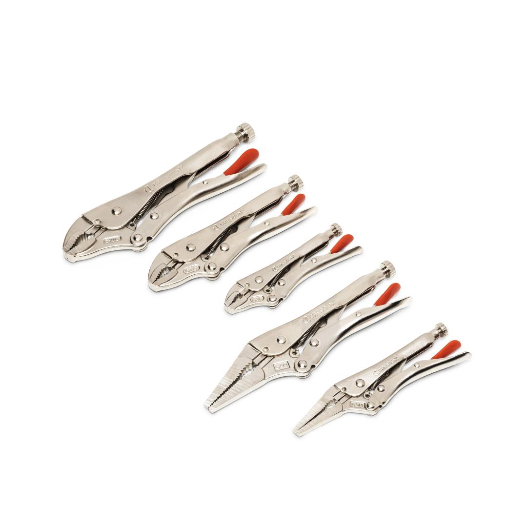 5 Piece Curved and Long Nose Locking Plier Set