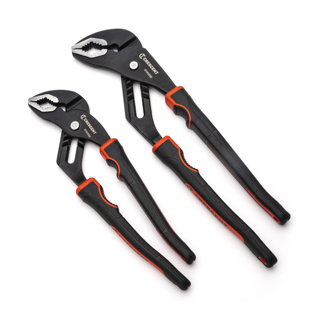 2 Pc Grip Zone V-Jaw Dual Material Tongue & Groove Plier Set