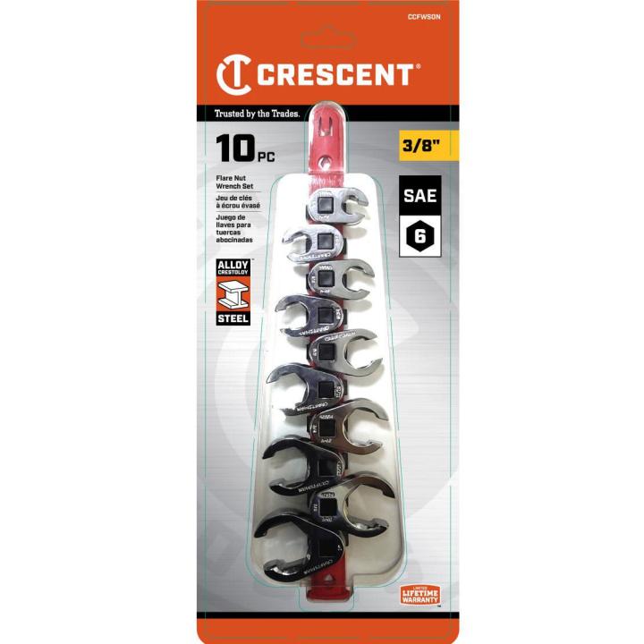 Image of 10 Pc. 3/8" Drive SAE Flare Nut Set - Crescent