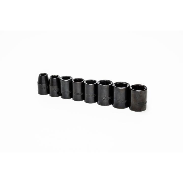 Image of 8 Pc. 1/2" Drive 6 Point Standard Impact SAE Socket Set - Crescent