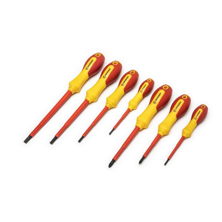 7 Pc. VDE Insulated Screwdriver Set | Crescent Tools