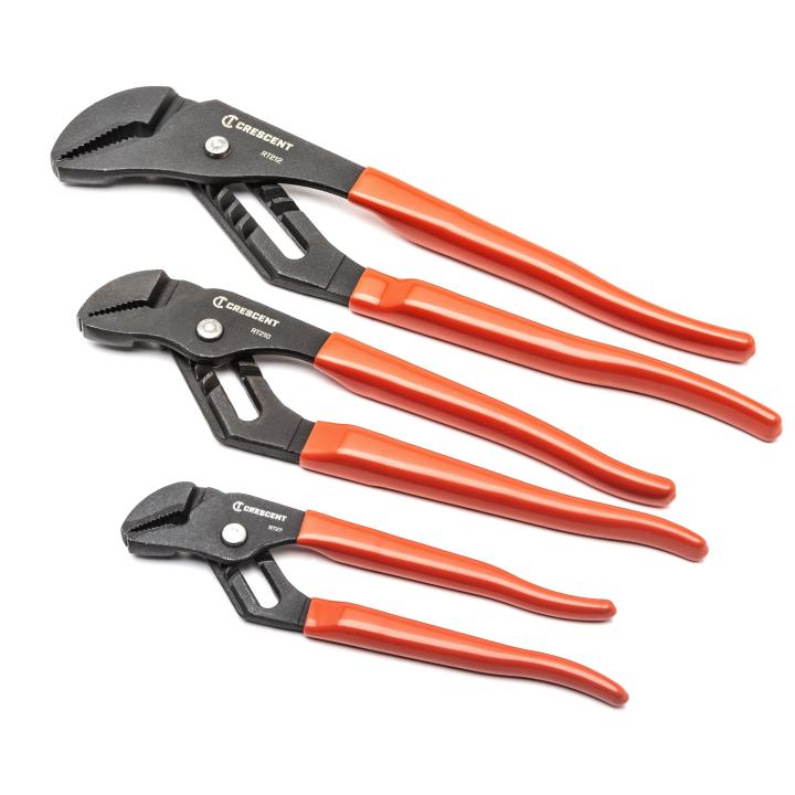 Image of 3 Pc. Straight Jaw Dipped Handle Tongue and Groove Plier Set OLD - Crescent