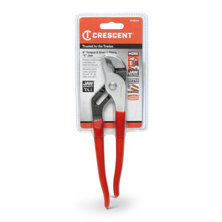 Image of V-Jaw Dipped Handle Tongue and Groove Pliers - Crescent