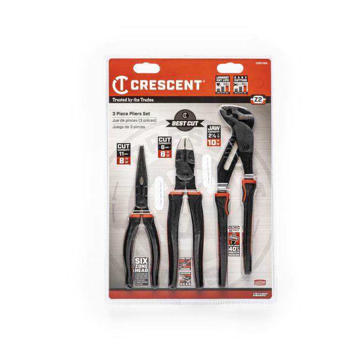 Crescent 3-Piece Z2 Mixed Dual Material Plier Set Z2SET3CG-06 - The Home  Depot