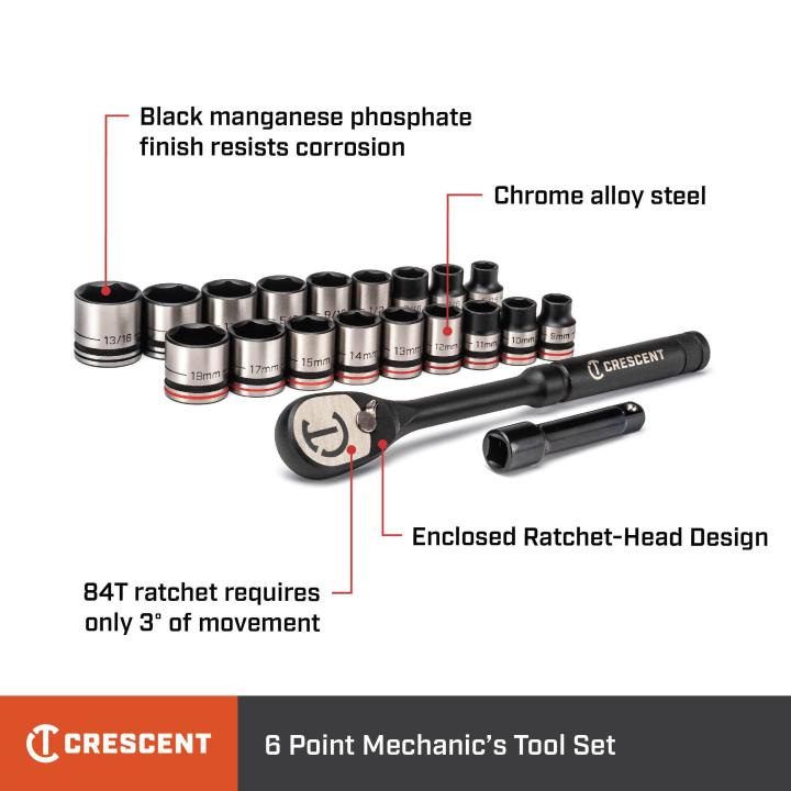 Crescent 20 deals piece socket set