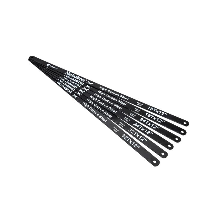 Image of 6 Pc. 12" High Carbon Steel Hacksaw Blade Set - Nicholson