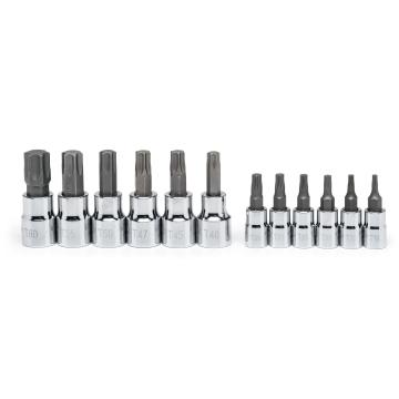 Image of 12 Pc. 1/4" & 3/8" Drive Torx® Bit Socket Set - Crescent