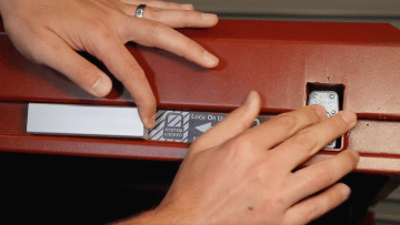 How to install a lock on a Crescent JOBOX Storage Chest