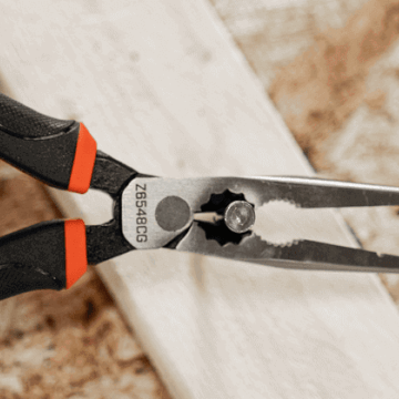 Crescent Z2 long nose pliers cutting a nail head off